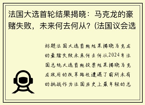 法国大选首轮结果揭晓：马克龙的豪赌失败，未来何去何从？(法国议会选举马克龙政党大胜几无悬念 对手只求少输)